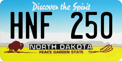 ND license plate HNF250