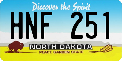 ND license plate HNF251