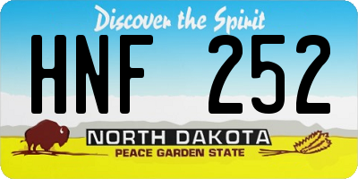 ND license plate HNF252