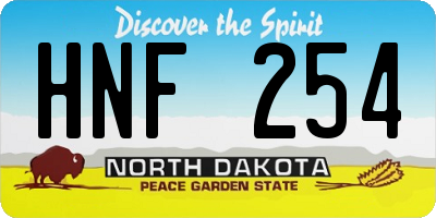 ND license plate HNF254