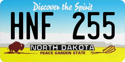 ND license plate HNF255