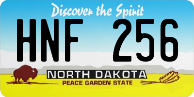 ND license plate HNF256