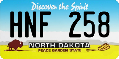 ND license plate HNF258