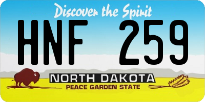 ND license plate HNF259