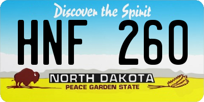 ND license plate HNF260