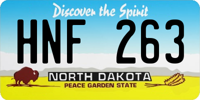 ND license plate HNF263