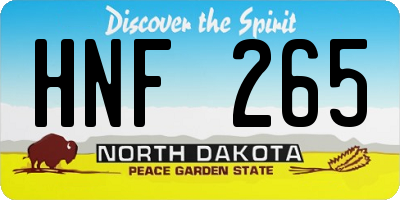 ND license plate HNF265