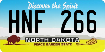 ND license plate HNF266