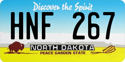 ND license plate HNF267