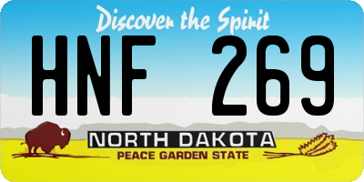 ND license plate HNF269