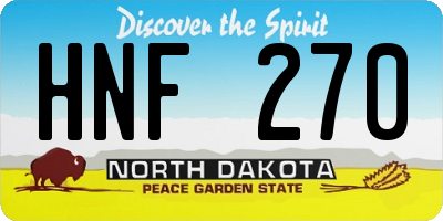 ND license plate HNF270