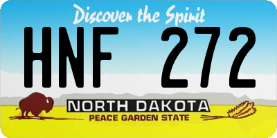 ND license plate HNF272