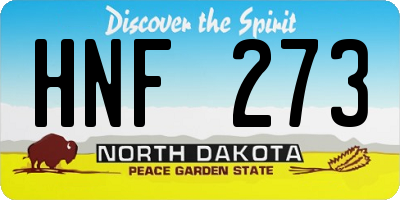 ND license plate HNF273
