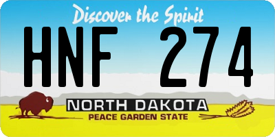 ND license plate HNF274