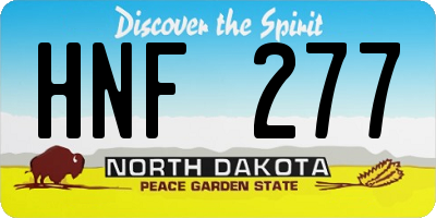 ND license plate HNF277