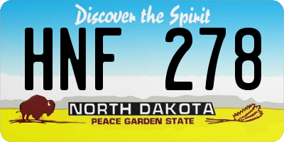 ND license plate HNF278