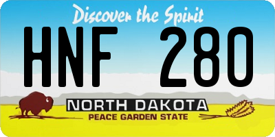 ND license plate HNF280