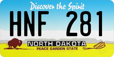 ND license plate HNF281