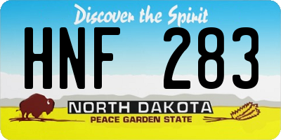 ND license plate HNF283