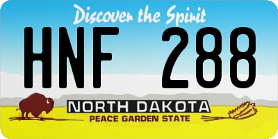 ND license plate HNF288