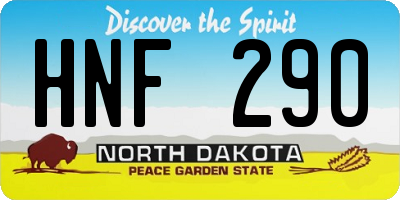 ND license plate HNF290