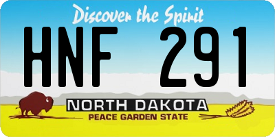 ND license plate HNF291