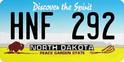 ND license plate HNF292