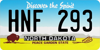 ND license plate HNF293