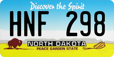 ND license plate HNF298