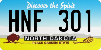 ND license plate HNF301