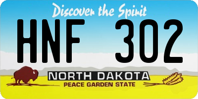 ND license plate HNF302