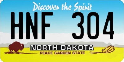 ND license plate HNF304