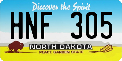 ND license plate HNF305