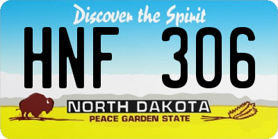 ND license plate HNF306