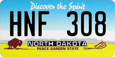 ND license plate HNF308