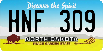 ND license plate HNF309