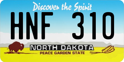 ND license plate HNF310