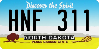 ND license plate HNF311