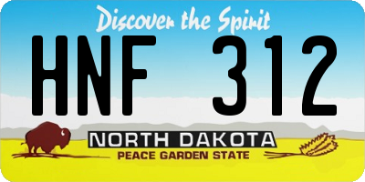 ND license plate HNF312