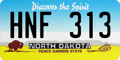 ND license plate HNF313