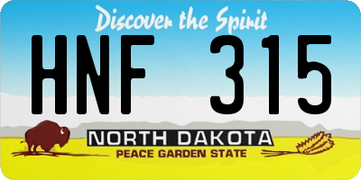 ND license plate HNF315