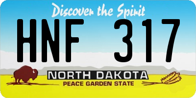 ND license plate HNF317