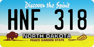 ND license plate HNF318