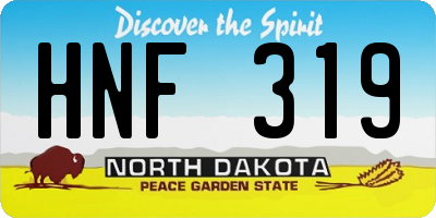 ND license plate HNF319