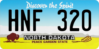 ND license plate HNF320