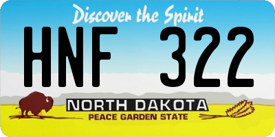 ND license plate HNF322