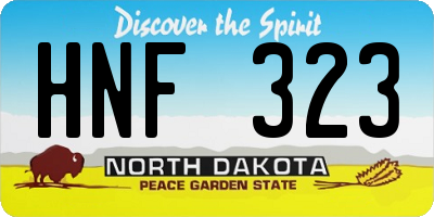 ND license plate HNF323