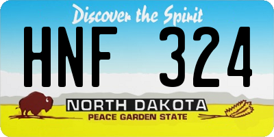 ND license plate HNF324