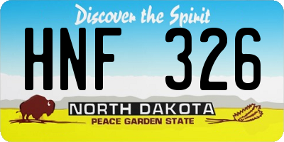 ND license plate HNF326