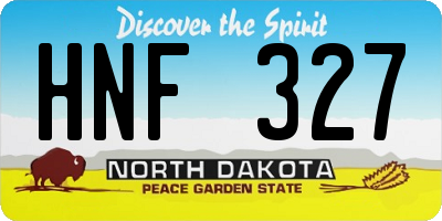 ND license plate HNF327